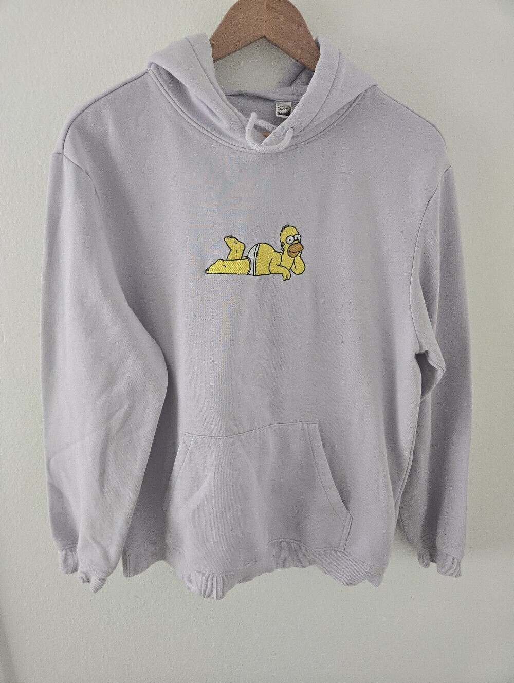 The Simpsons Sexy Homer Simpson Pullover Hoodie Lavender Mens Large